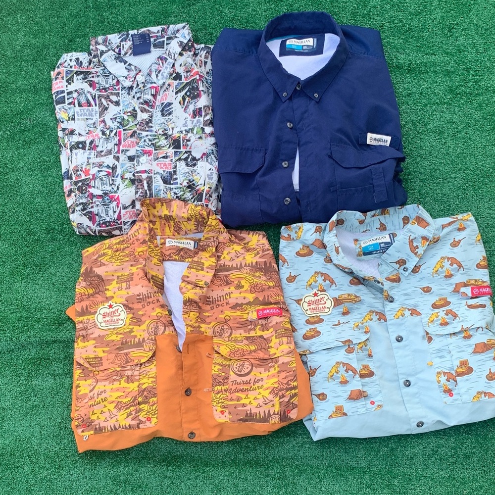Magellan Outdoors Boys Button-Down Shirt Pack - Navy, Orange, Light Blue, Multi